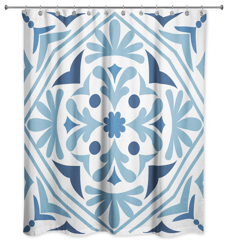 Medallion Shower Curtain, Blue
