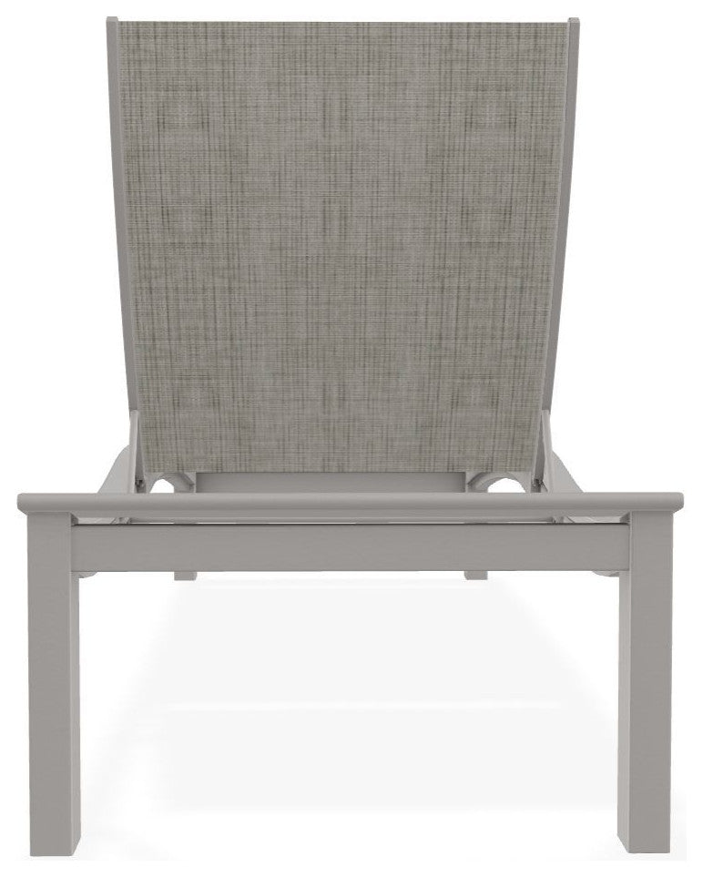 Bazza Sling 4-Position Contour Outdoor Chaise Lounge, Smoke/Warm Gray