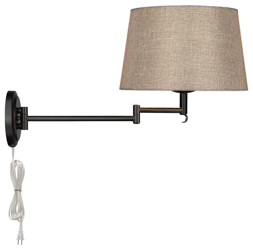 Eleanor 1 Light Articulating Wall Sconce With Natural Sisal Shade