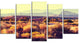 Prairie with Layers of Mountains, Landscape Canvas Art Print, 60"x32", 5 Panels