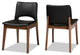 Afton Black Faux Leather and Walnut Brown Finished Wood 2-Piece Dining Chair Set