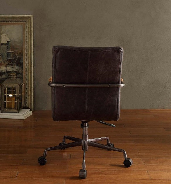 Antonio Leather Executive Office Chair, Malted Ebony