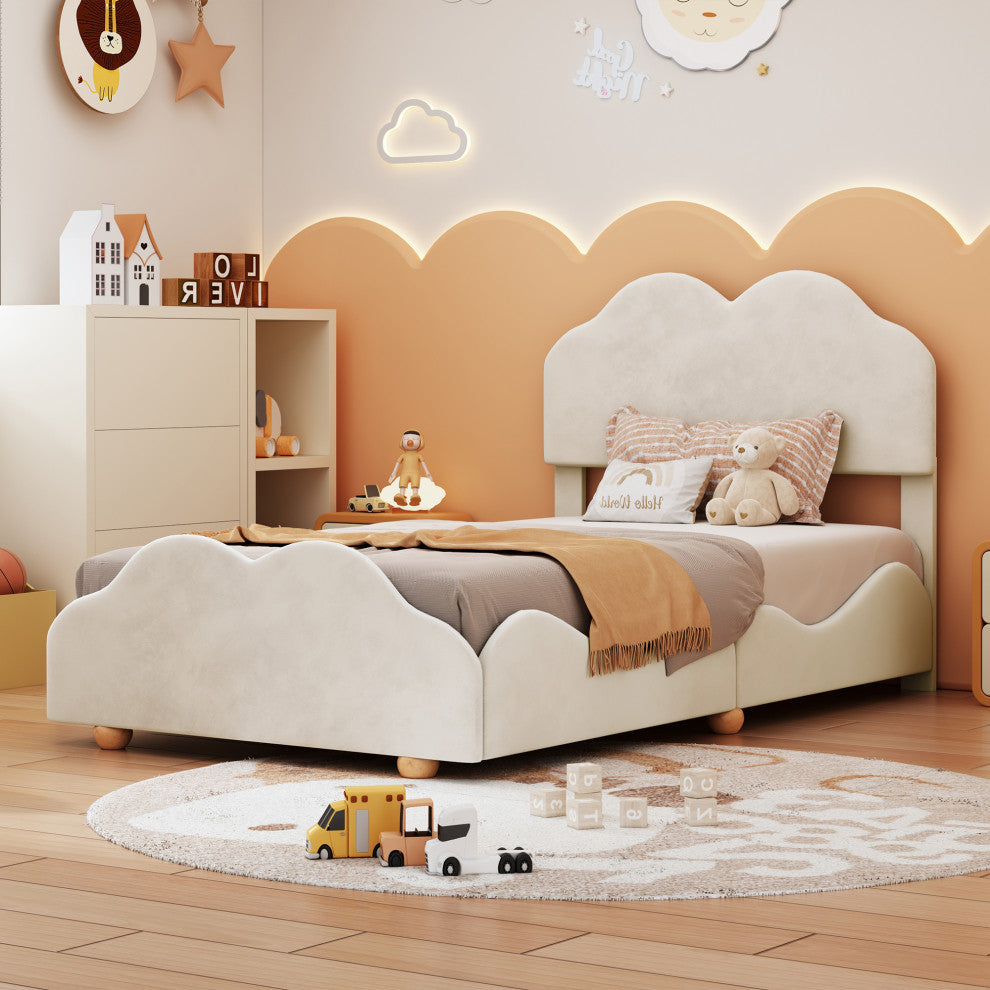 Gewnee Twin Size Upholstered Platform Bed