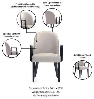 Manhattan Comfort Hillman Dining Arm Chair