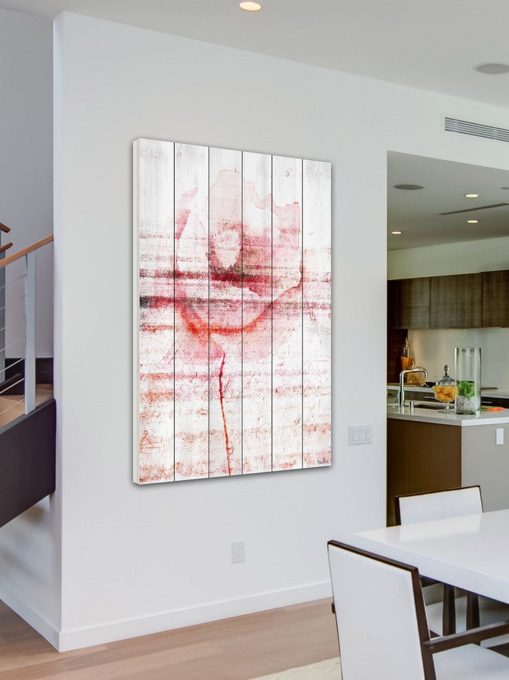 "Flower 3" Print on White Wood, 24"x36"