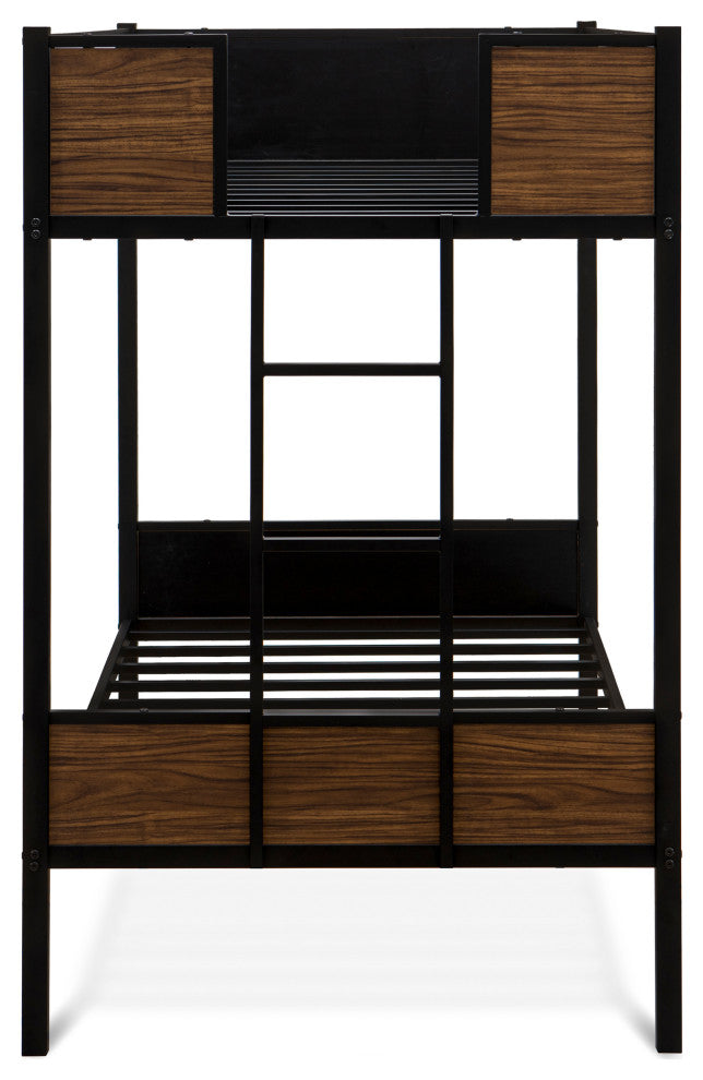 Lynfield Twin Bunk Bed In Powder Coating Black Color