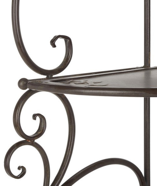 Safavieh Turuca 4 Tier Corner Shelf, Rustic Brown