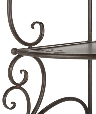 Safavieh Turuca 4 Tier Corner Shelf, Rustic Brown