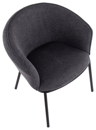 Ashland Chair, Black Steel, Charcoal Fabric