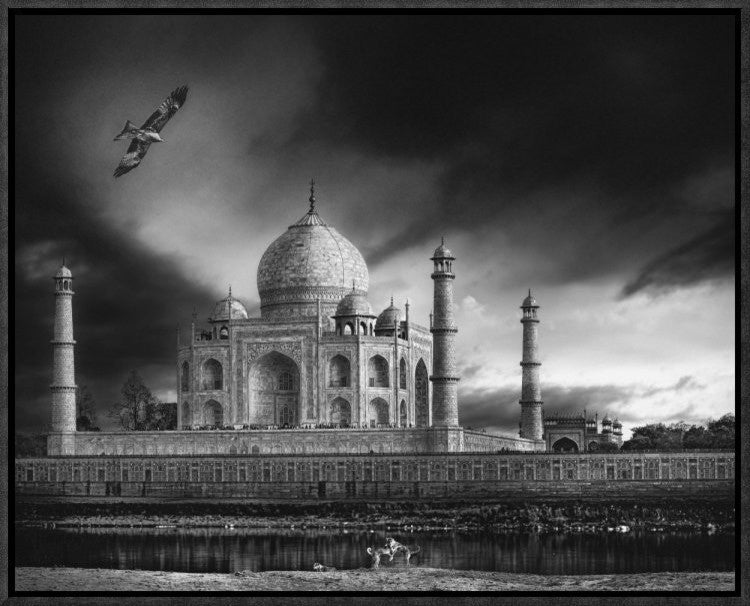 "The Banks Of The Jamuna River" Framed Canvas Giclee by Piet Flour, 21x17"