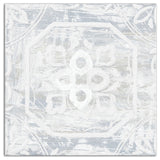 White Textured Medallion I 16"x16" Canvas Wall Art