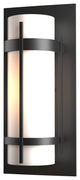 Banded Outdoor Sconce, Coastal Black Finish - Opal Glass