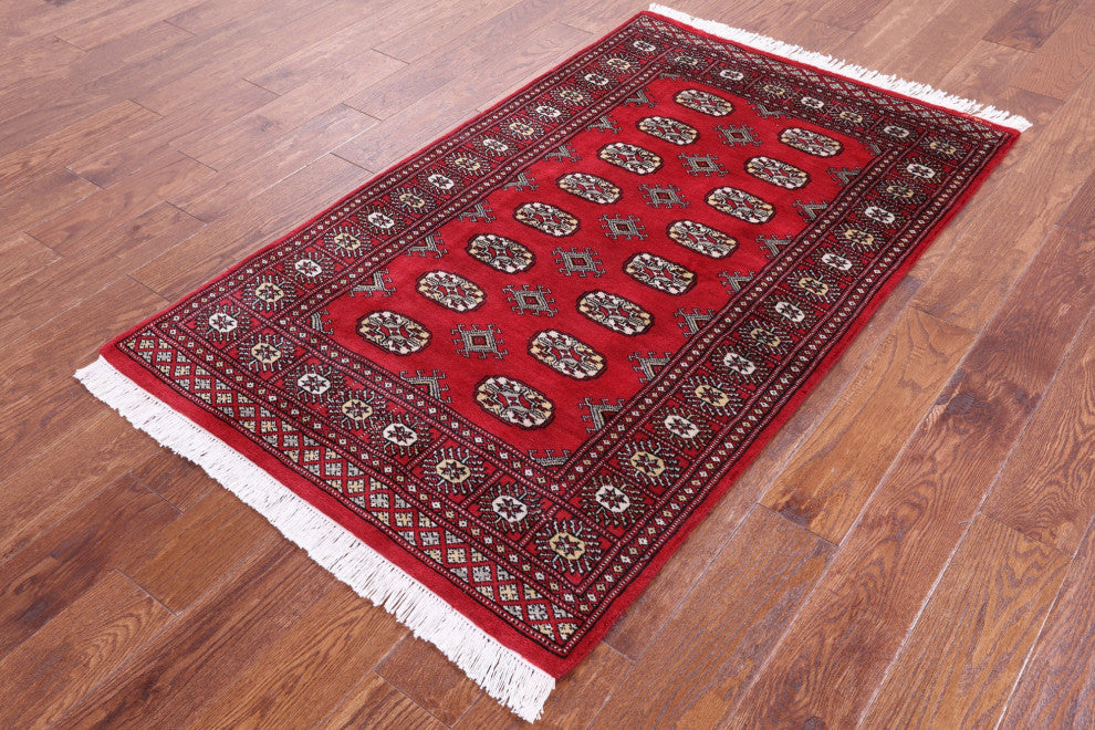 Signed Silky Bokhara Hand Knotted Wool Rug 3' 2" X 5' 2" - Q13761