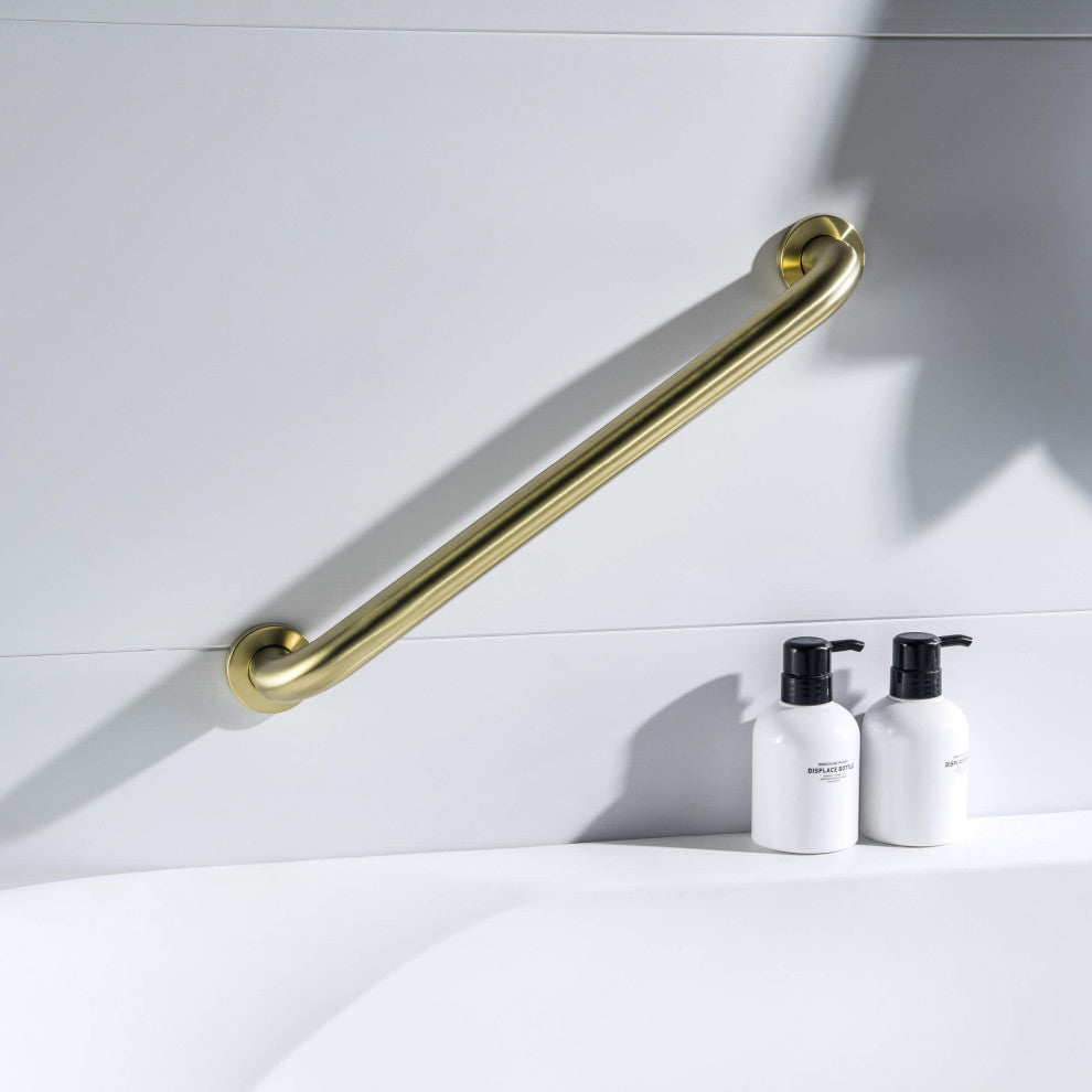 18" Stainless Steel Bathroom Safety Grab Bar, Brushed Gold