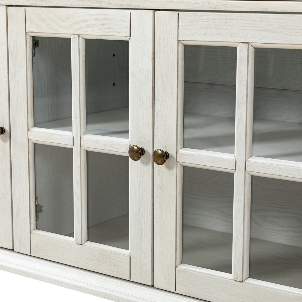 Traditional Sideboard With 3 Drawers, White