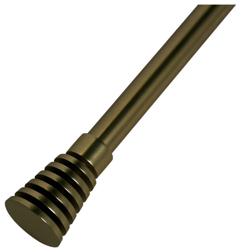 French Cylinder Single Curtain Rod, Brass, 48" W X 84" L