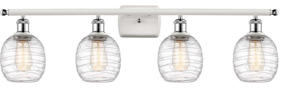 Innovations 516-4W-WPC-G1013-LED 4-Light Vanity Light, White, Polished Chrome