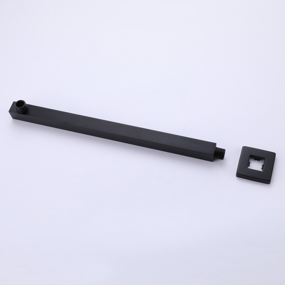Luxury Wall Mounted Thermostatic Shower System With Rough-In Valve, Matte Black