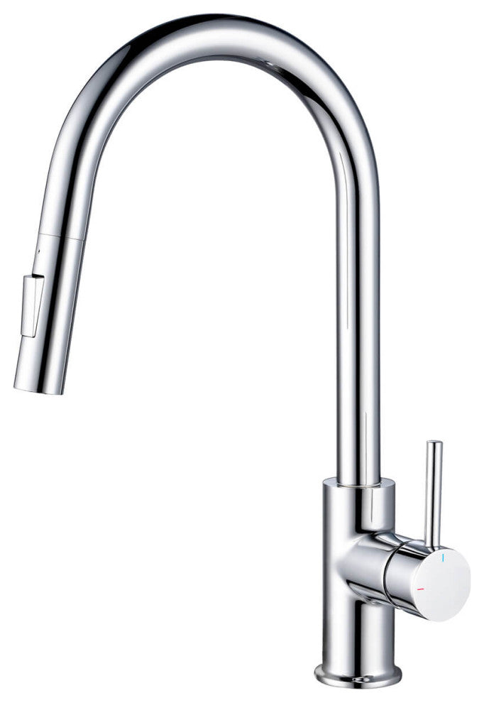Circular Single Handle Pull Down Kitchen Faucet, Chrome