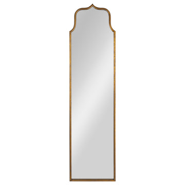 Arched Floor Length Metal Framed Wall Mirror, Antique Goldleaf, Floor Length