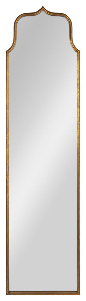 Arched Floor Length Metal Framed Wall Mirror, Antique Goldleaf, Floor Length