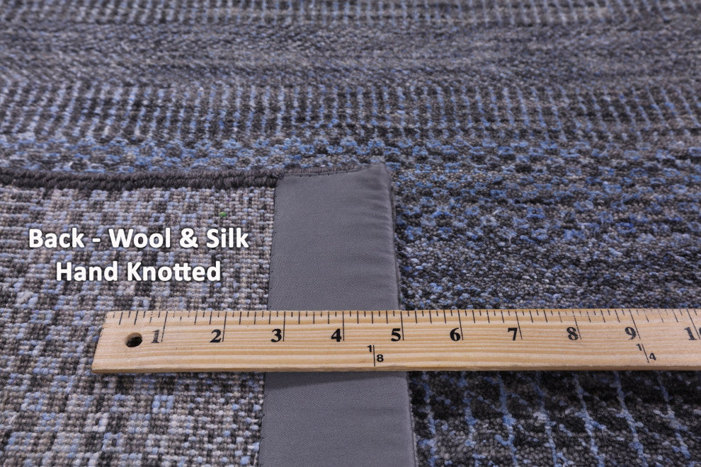 6' 0" X 9' 2" Handmade Wool and Silk Savannah Grass Rug Q11974