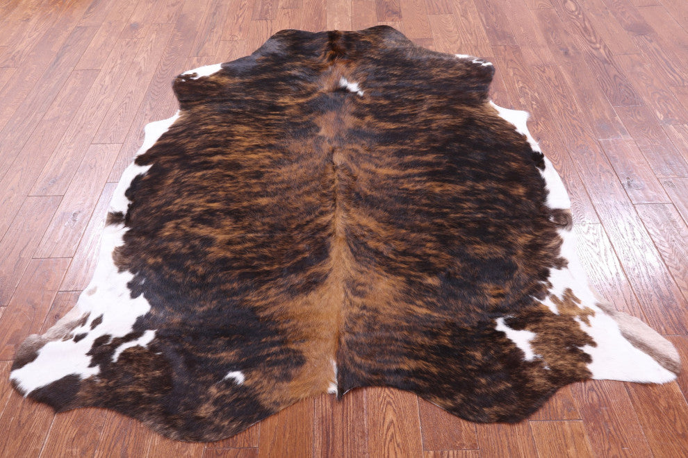 6' 7" X 5' 8" Brindle Natural Cowhide Rug C2317