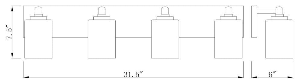 Z-Lite 485-4V Soledad 4 Light 32"W Vanity Light - Chrome