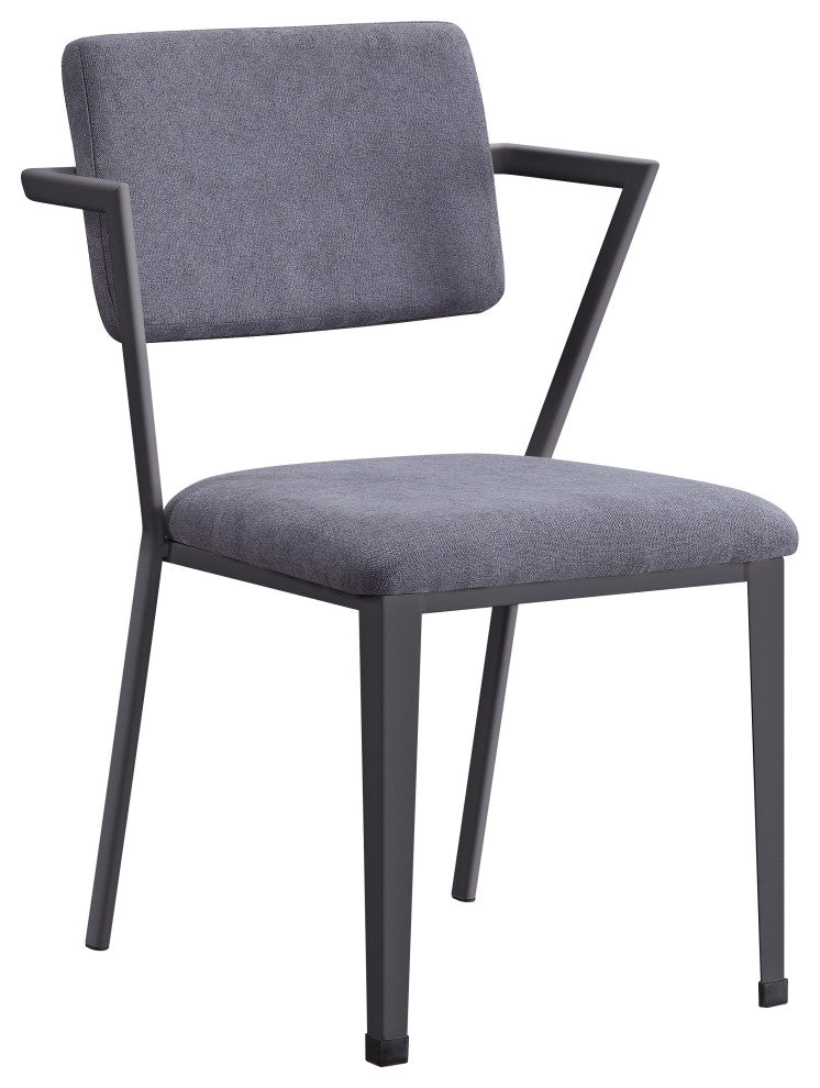 ACME Cargo Chair, Gray Fabric and Gunmetal