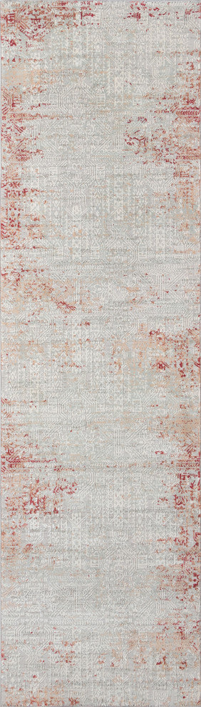 Momeni Genevieve Polyester Area Rug, Red, 2'2" X 7'7" Runner