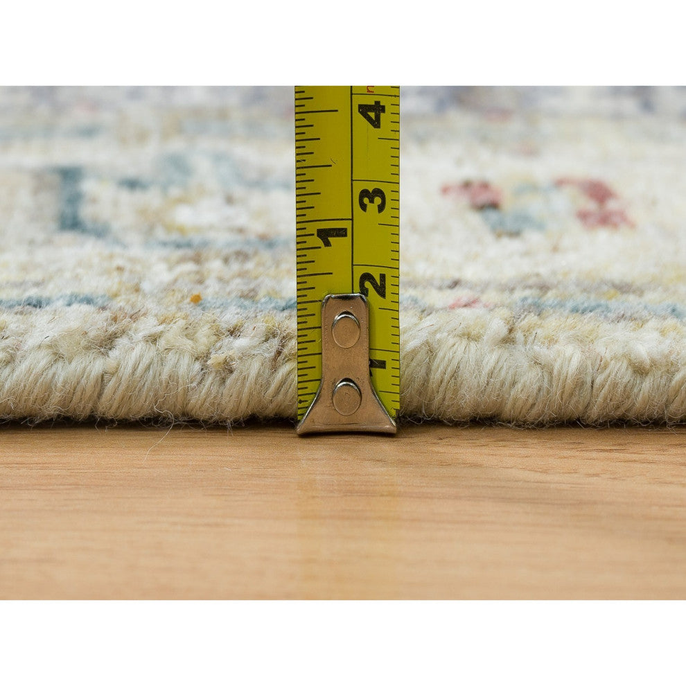 Ivory Hand Knotted Reimagined Viss Design Runner Oriental Rug, 2'6"x9'10"