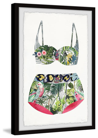 "Tropic Paradise Swimsuit" Framed Painting Print, 8"x12"