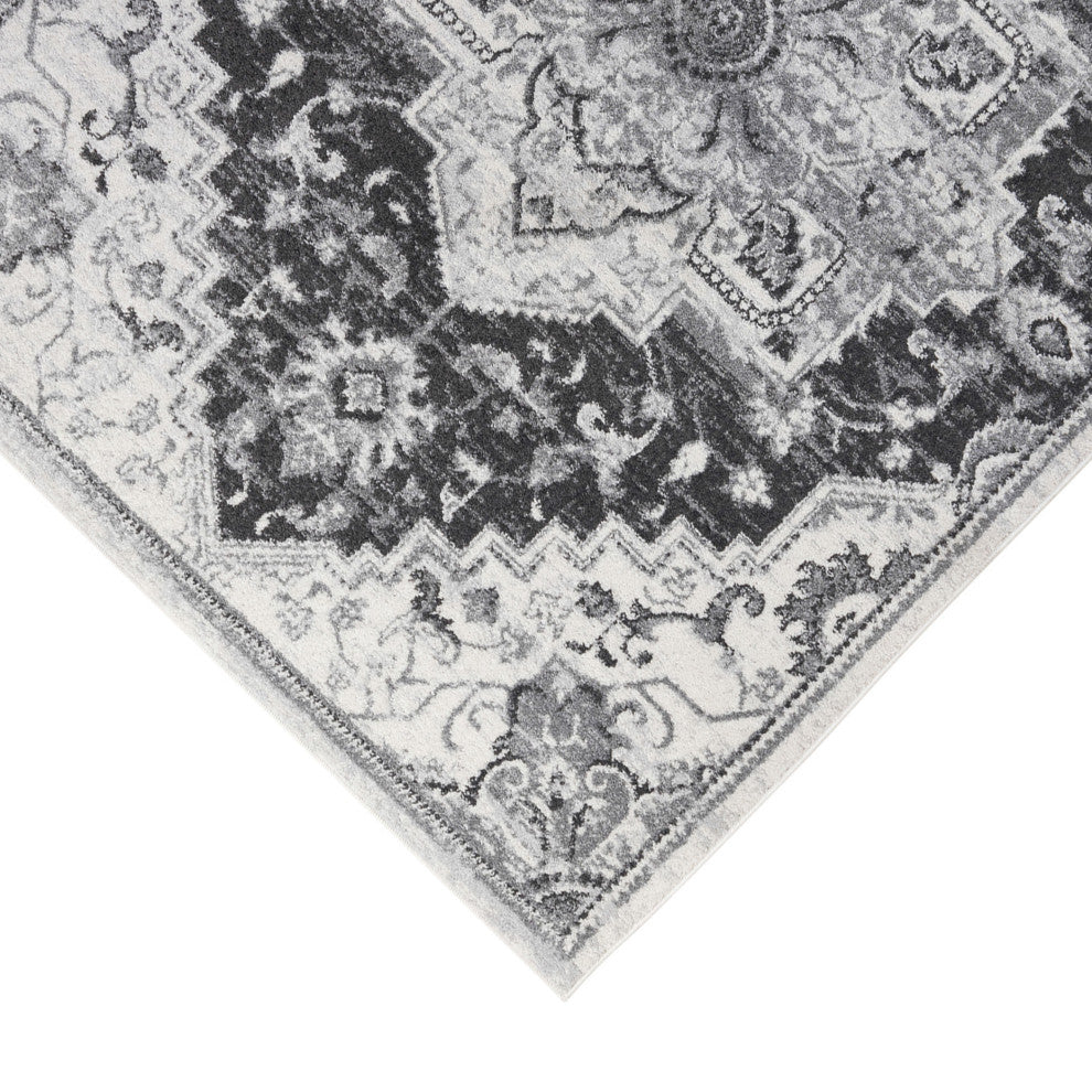 Alexandria Yana Power-Loomed Polypropylene Area Rug, Dark Gray, 2'6" X 10'3"