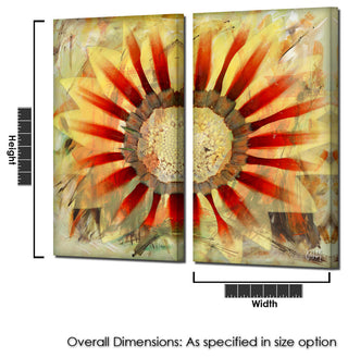 Painted Petals XLV Canvas Wall Art 2-Piece Set, 24"x12"