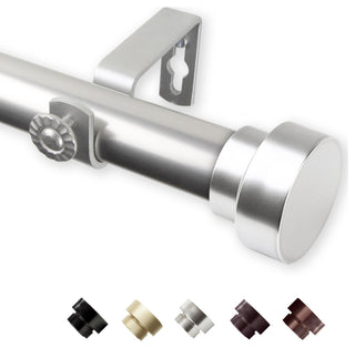 Bonnet 1" Curtain Rod, Satin Nickel, 48-84"