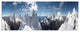 Beautiful Summit Panorama, Landscape Canvas Art Print, 70"x28", 6 Panels
