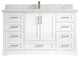 Boston 60 Single Bathroom Vanity in White 1.5" Calacatta Laza