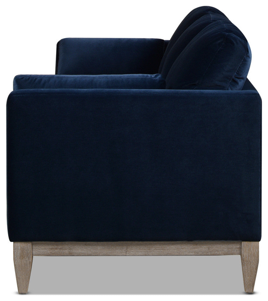 Knox 84" Modern Farmhouse Sofa, Dark Navy Blue Performance Velvet