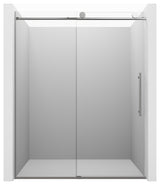 60-in x 76-in Frameless Sliding Shower Door,Chromed