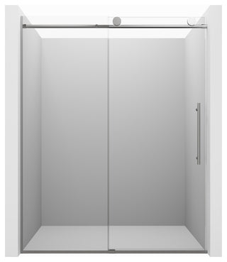 60-in x 76-in Frameless Sliding Shower Door,Chromed
