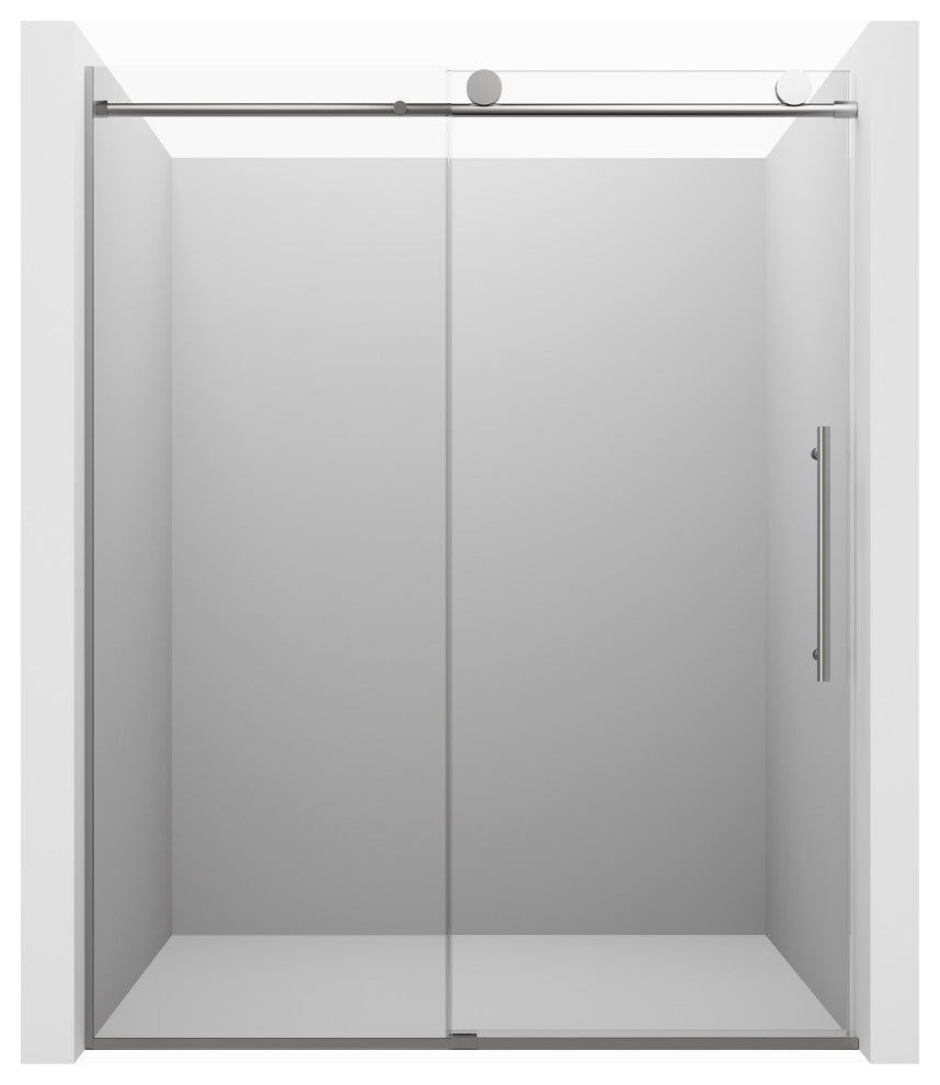 60-in x 76-in Frameless Sliding Shower Door,Chromed