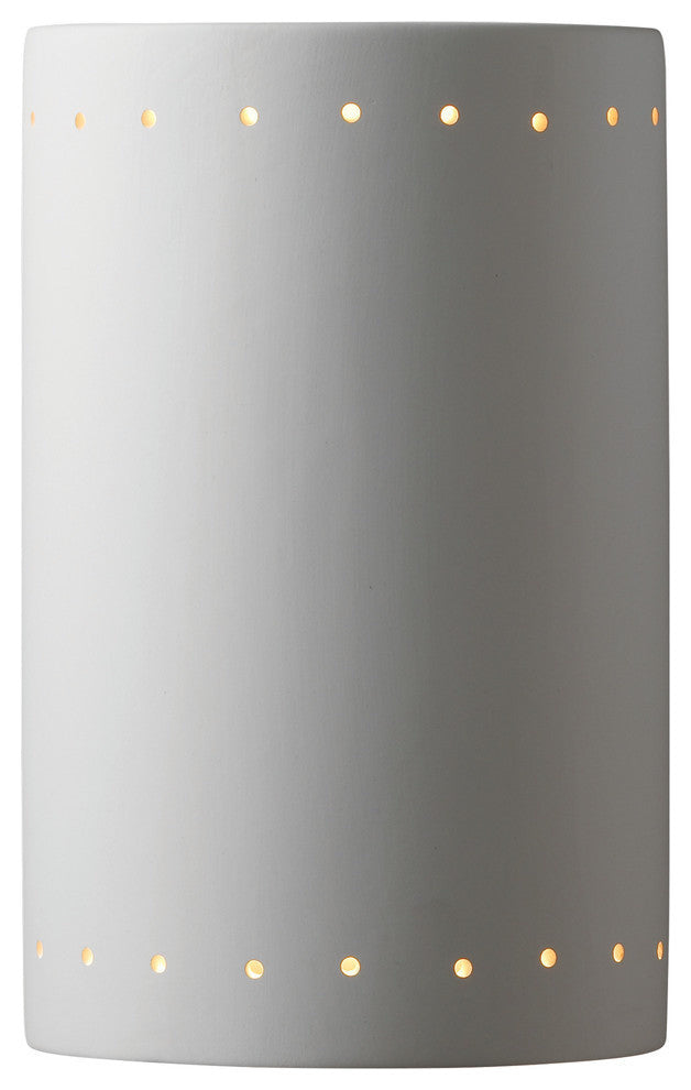Ambiance Large Cylinder, Outdoor Closed Top Sconce, Bisque, E26