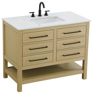 Home Living 42" Single Bathroom Vanity, Honey Brown