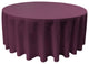 LA Linen Round Polyester Poplin, Eggplant, 132" Round