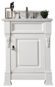 Brookfield 26" Bright White Vanity, Arctic Fall Solid Surface Top