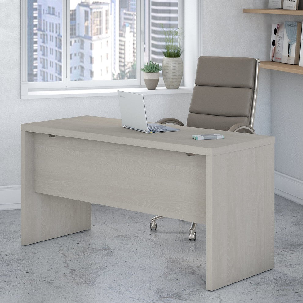 Office by Kathy Ireland Echo 60" Credenza Desk, Gray Sand