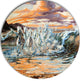 Horses From Waves, Animal Digital Art Round Wall Art, 23"