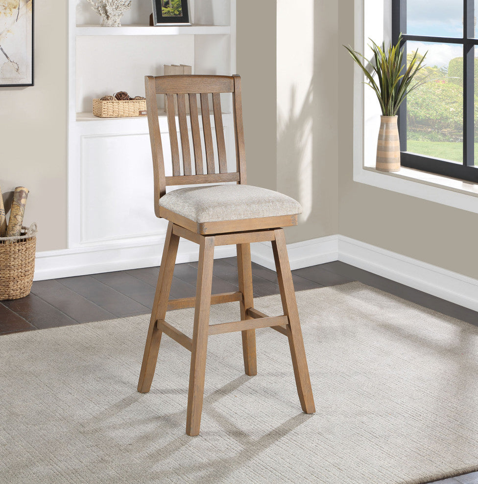 Madison Mission Oak High Back Wood Bar Stool, 42.5 in.
