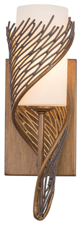 Flow 1-Light Left Wall Sconce, Hammered Ore