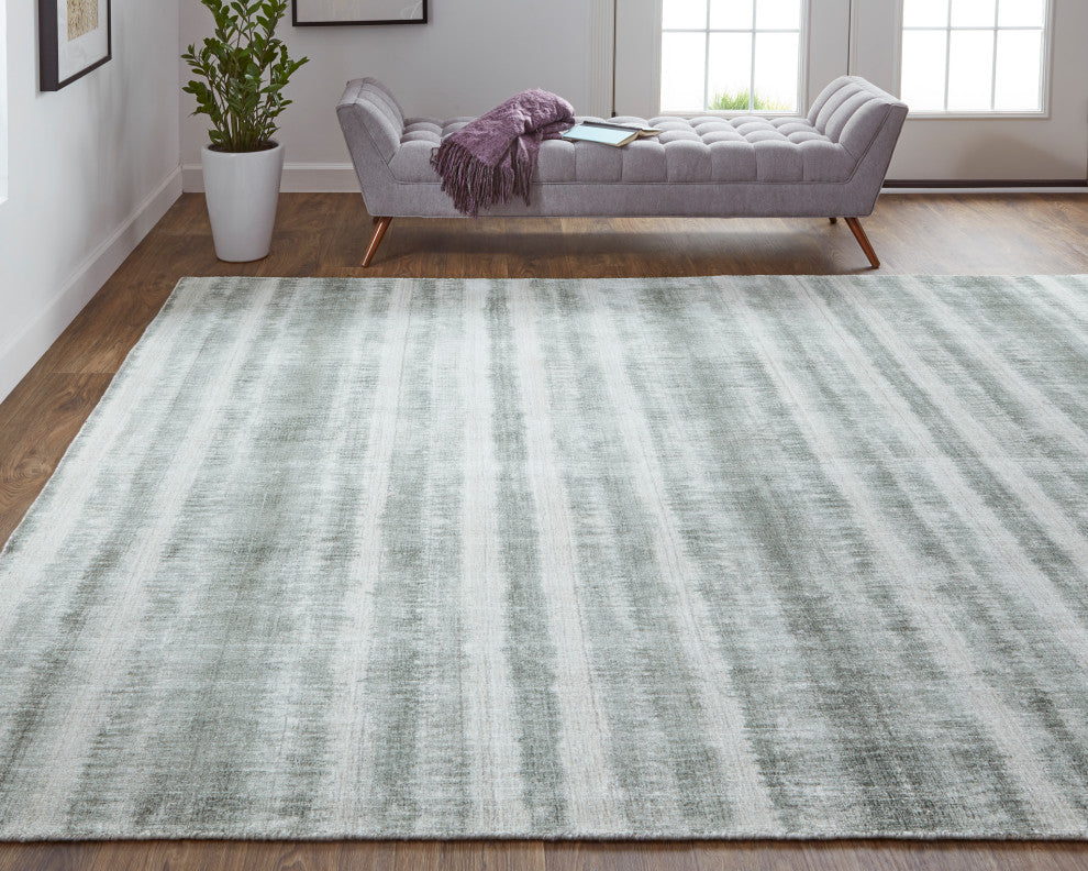 Weave & Wander Malana Handwoven Graident Rug, Green, 2'x3'